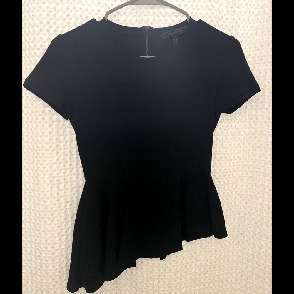 BCBG black peplum top